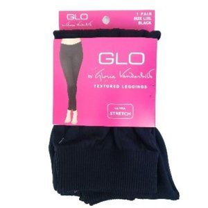 Glo Textured Leggings Size L/XL Black by Gloria Vanderbilt
